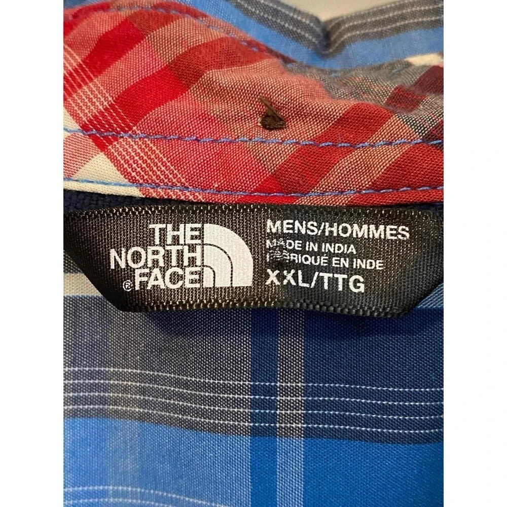 The North Face Shirt Plaid Men XXL Button Up Double Pockets Cotton Blend sku1